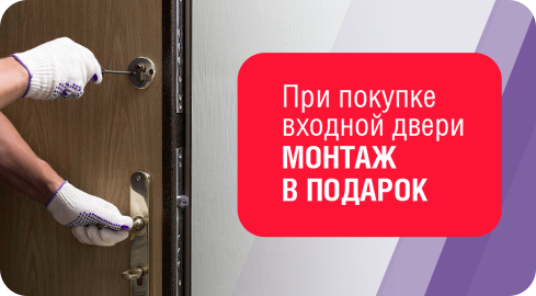 Акция - При покупке входной двери монтаж в подарок!