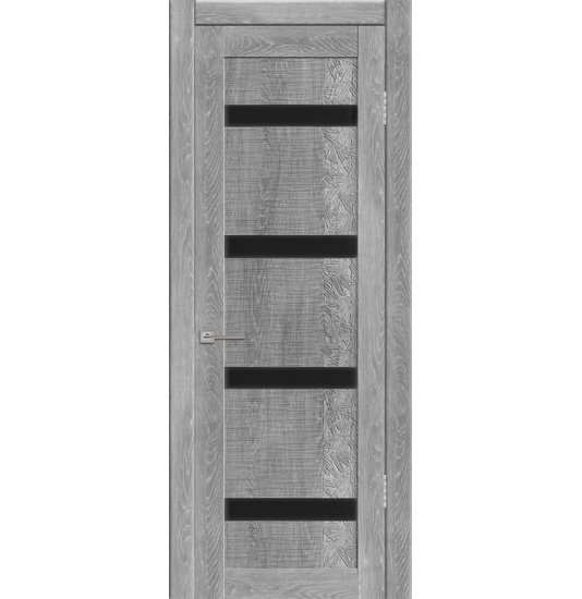 Межкомнатная дверь AGATA DOORS Агата 04-1 Грей, стекло черное - миниатюра фото