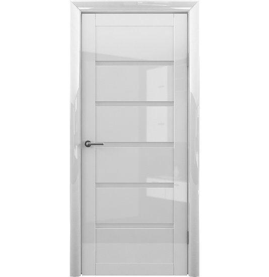Межкомнатная дверь Albero Вена Белый глянец, стекло белое - фото