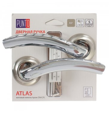 Ручка раздельная Punto (Пунто) ATLAS TL/HD SN/CP-3 матовый никель/хром - фото