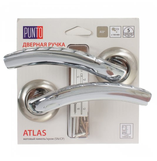 Ручка раздельная Punto (Пунто) ATLAS TL/HD SN/CP-3 матовый никель/хром - миниатюра фото