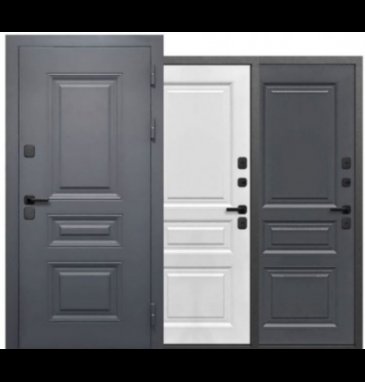 Входная дверь Luxor Termo Классика Сатин белый/Сатин графит - фото