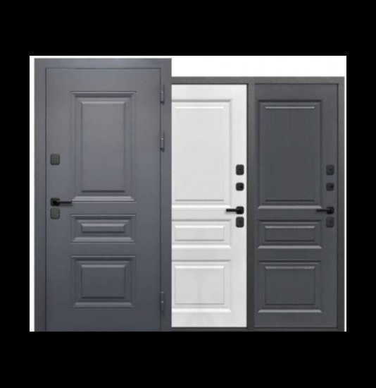 Входная дверь Luxor Termo Классика Сатин белый/Сатин графит - фото