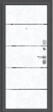 Входная дверь el'Porta R 104.П50 IMP-6 Антик Серебро/Snow Art - миниатюра фото