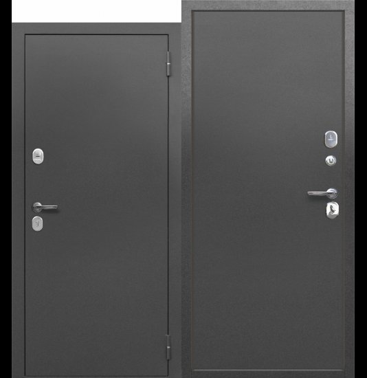 Входная дверь Ferroni Гарда 7 см металл/металл Букле графит - фото