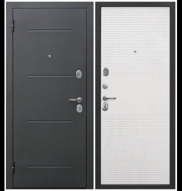 Входная дверь Ferroni 7,5 см ГАРДА Муар Белый ясень - фото