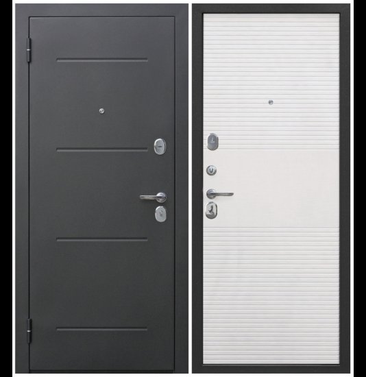 Входная дверь Ferroni 7,5 см ГАРДА Муар Белый ясень - фото