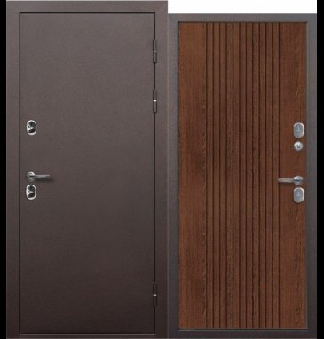 Входная дверь Ferroni 11 см ISOTERMA Медный антик Орех темный - фото