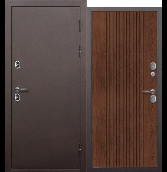 Входная дверь Ferroni 11 см ISOTERMA Медный антик Орех темный - фото