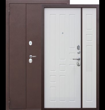 Входная дверь Ferroni Гарда 7 см Медный антик Белый ясень (1200х2050) - фото