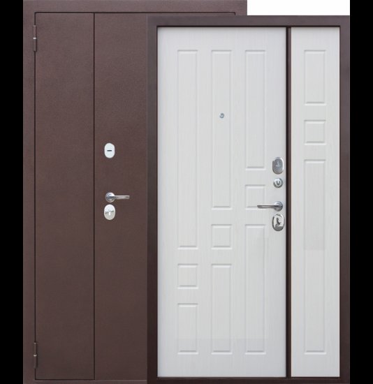 Входная дверь Ferroni Гарда 7 см Медный антик Белый ясень (1200х2050) - фото