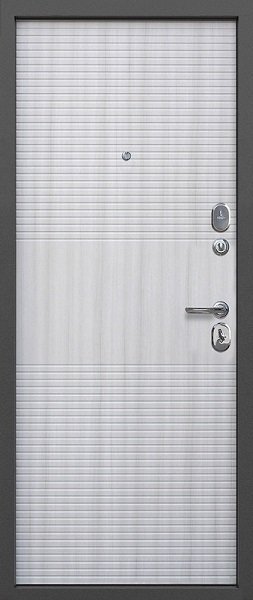 Входная дверь Ferroni 7,5 см Гарда Серебро Белый ясень - фото