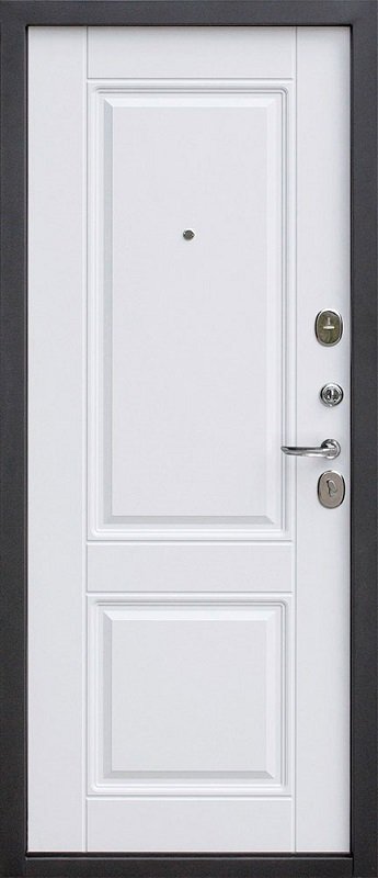 Входная дверь Ferroni 7,5 см Гарда Серебро Велюр белый софт - фото