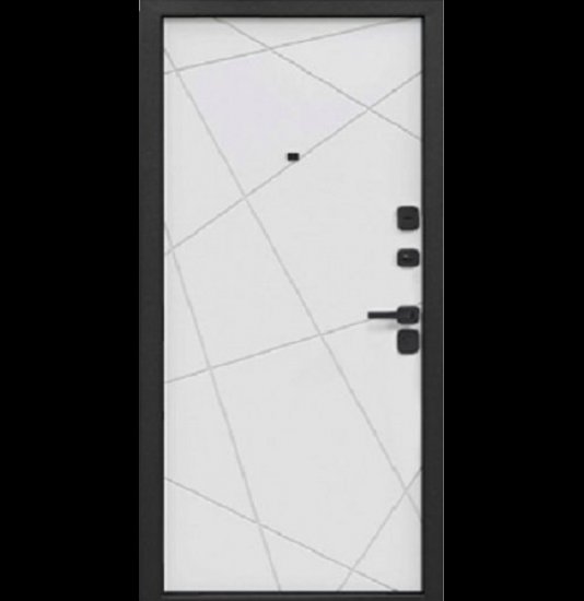 Входная дверь Ferroni Черный Карц NEW Сатин белый - миниатюра фото