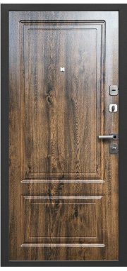 Входная дверь Ferroni Толстяк Букле черный Грецкий орех - миниатюра фото