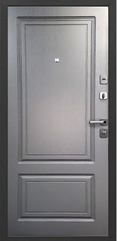 Входная дверь Ferroni Толстяк Букле черный Ясень графит эмаль - фото