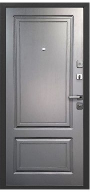 Входная дверь Ferroni Толстяк Букле черный Ясень графит эмаль - миниатюра фото