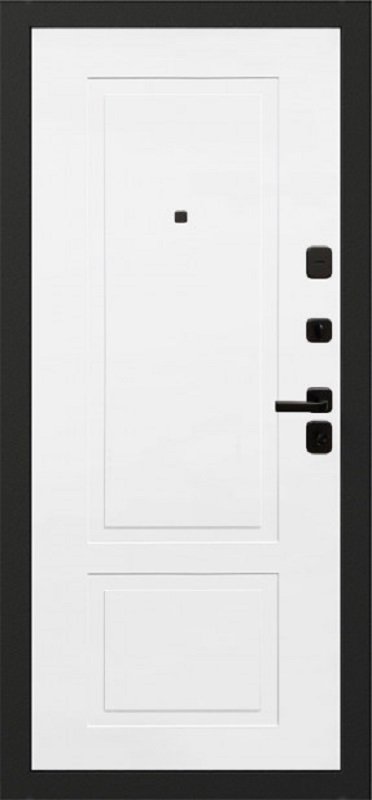 Входная дверь Oiko Acoustic Art Black/Marble/K2 Софт белый - фото