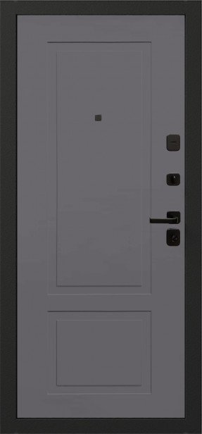Входная дверь Oiko Acoustic Art Black/Marble/K2 Софт серый - фото