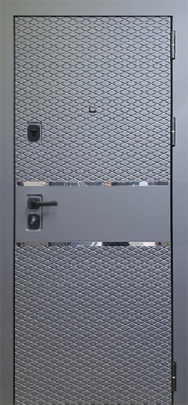 Входная дверь Oiko Acoustic Grafika-1 Grey Soft/K1 Софт серый - фото