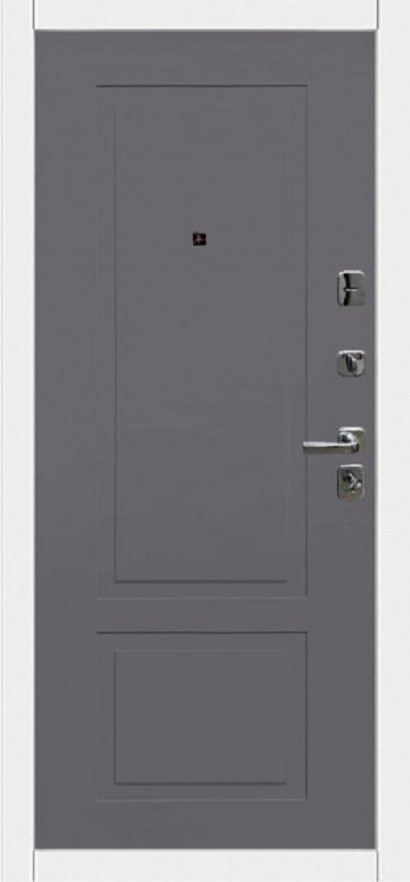 Входная дверь Oiko Acoustic Grafika-2 White/K2 Софт серый - фото
