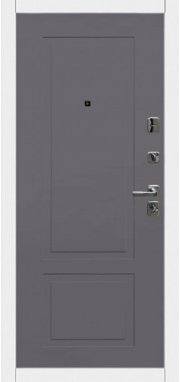 Входная дверь Oiko Acoustic Grafika-2 White/K2 Софт серый - миниатюра фото
