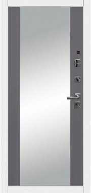Входная дверь Oiko Acoustic Grafika-2 White/Reflex Софт серый - миниатюра фото