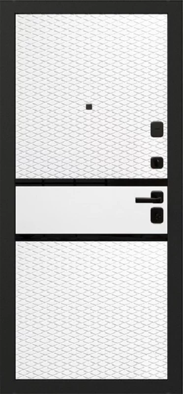 Входная дверь Oiko Acoustic Art Black/Marble/Grafika Софт белый - фото