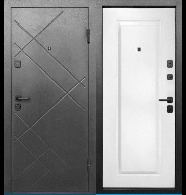 Входная дверь Цитадель 7 см Штамп Букле графит - фото