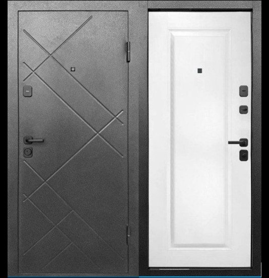 Входная дверь Цитадель 7 см Штамп Букле графит - фото