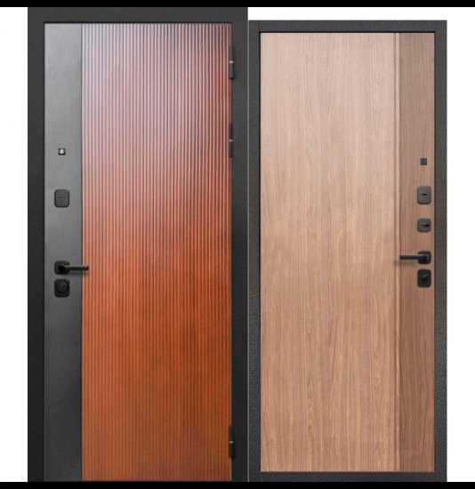 Входная дверь Цитадель 9 см Вертикаль Орех - фото