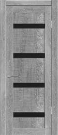 Дверь межкомнатная AGATA DOORS Агата 04-1 Грей, стекло черное - фото